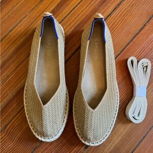 Rothy's The Espadrilles in Gold Stripes 9